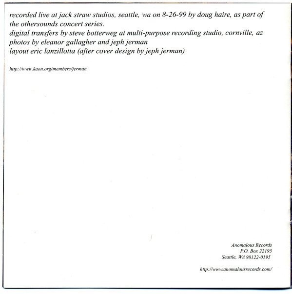 Abstract, CD, Experimental, Jeph Jerman | Historia Nuestra