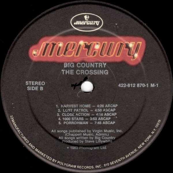 Big Country, LP, New Wave, Pop Rock | Historia Nuestra