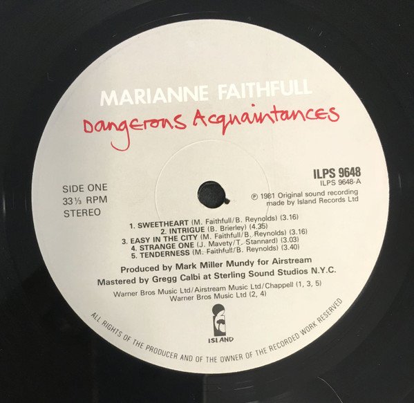 LP, Marianne Faithfull, Synthpop | Historia Nuestra
