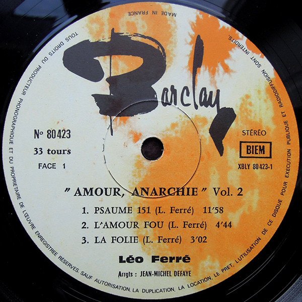 Chanson, Ferré*, LP | Historia Nuestra