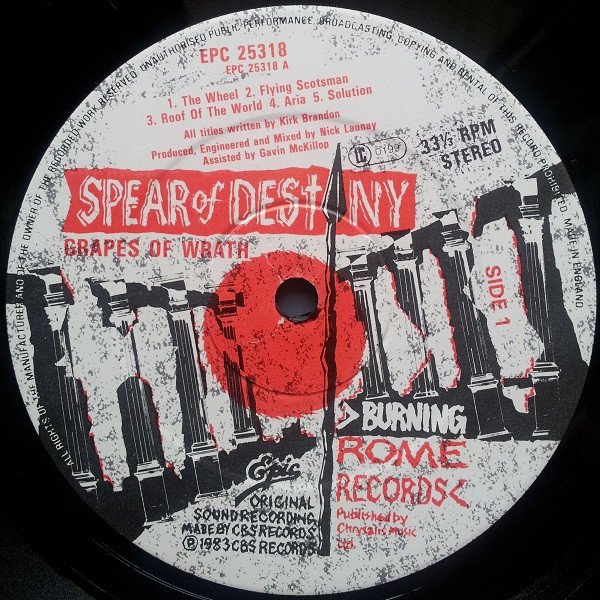 LP, New Wave, Spear Of Destiny | Historia Nuestra