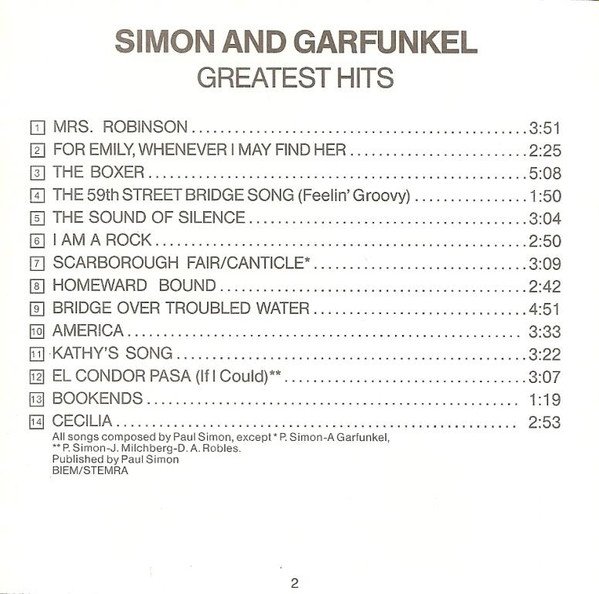 CD, Folk Rock, Pop Rock, Simon And Garfunkel | Historia Nuestra