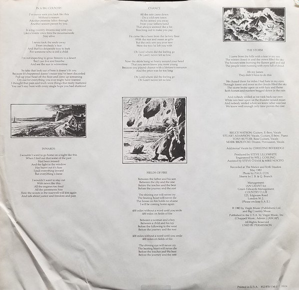 Big Country, LP, New Wave, Pop Rock | Historia Nuestra