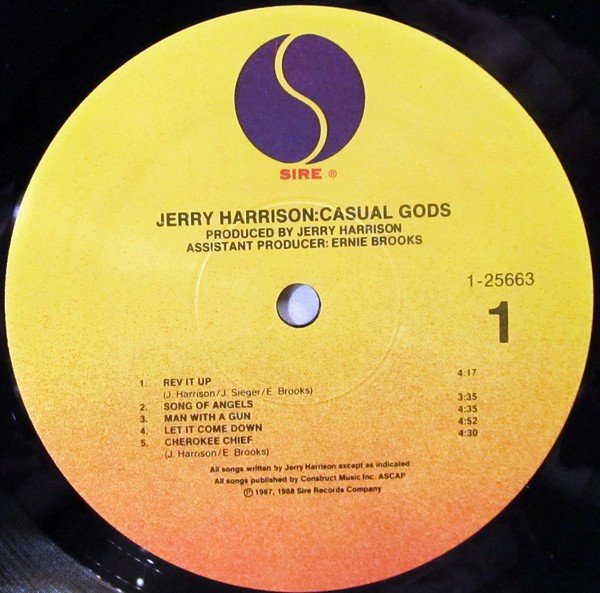 Jerry Harrison:Casual Gods*, LP, Pop Rock, Synthpop | Historia Nuestra