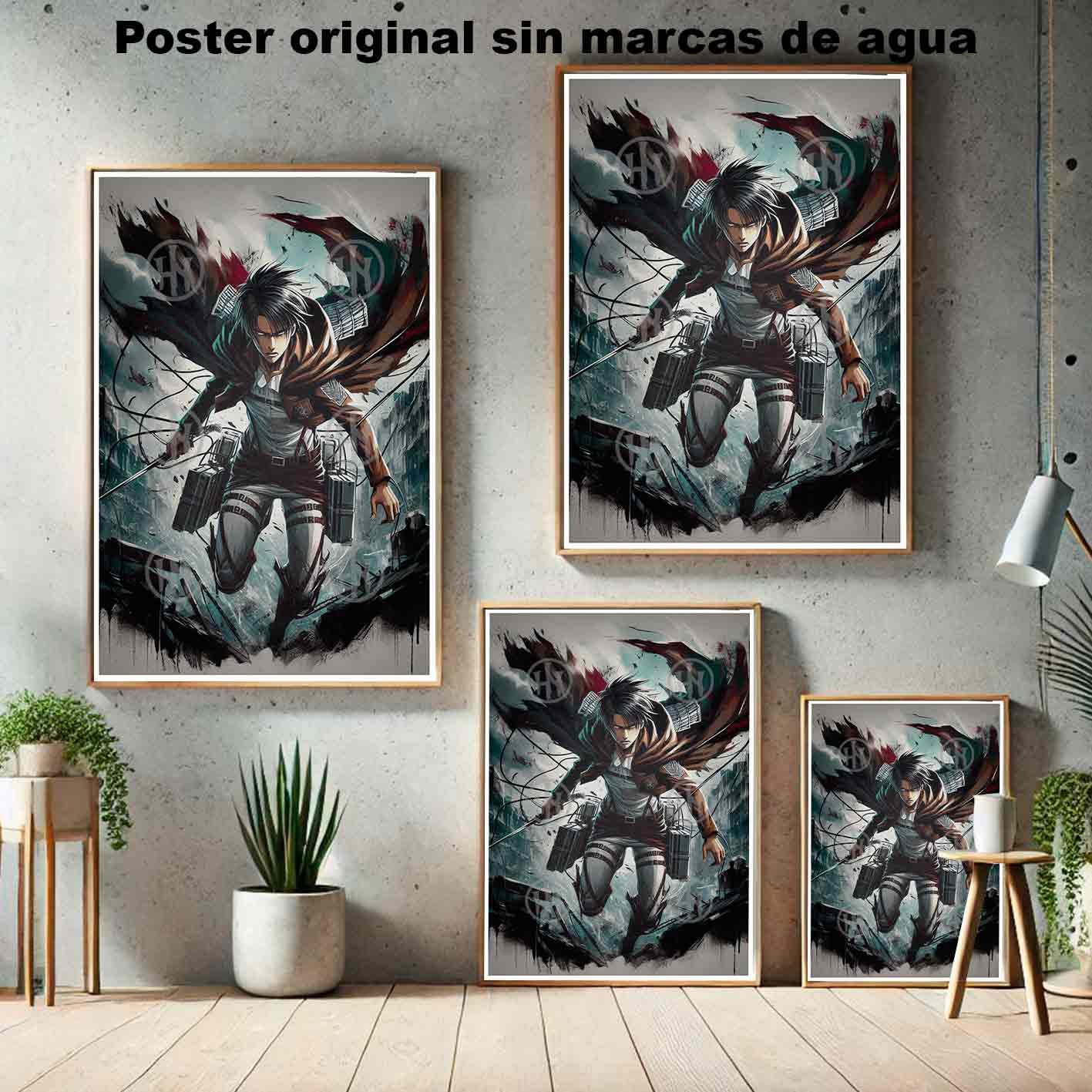 Levi Ackerman Attack on Titan Manga Acción Poster de, Levi Ackerman Attack on Titan-El Póster Personalizado, Historia Nuestra