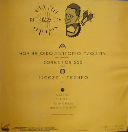 12 inch, D.J. Crazy F., Makina, Techno | Historia Nuestra