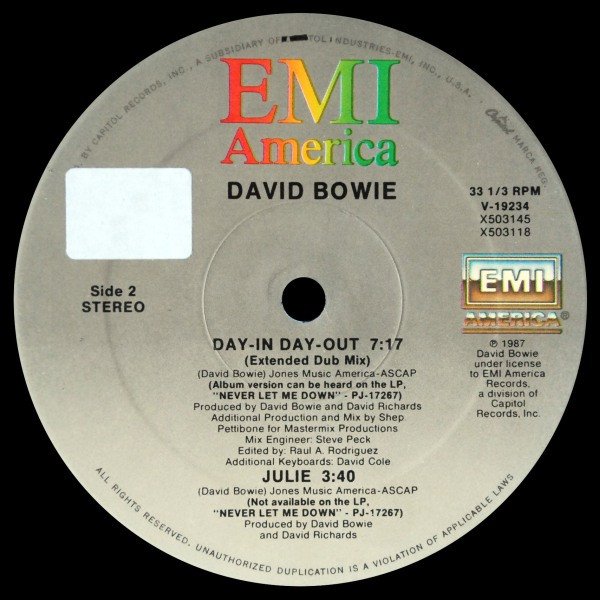 12 inch, David Bowie, Pop Rock, Synthpop | Historia Nuestra