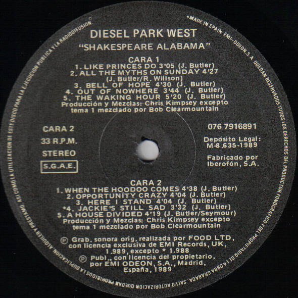 Alternative Rock, Diesel Park West, LP, New Wave | Historia Nuestra