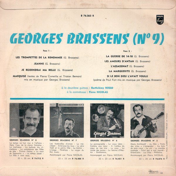 10 inch, Chanson, Georges Brassens | Historia Nuestra