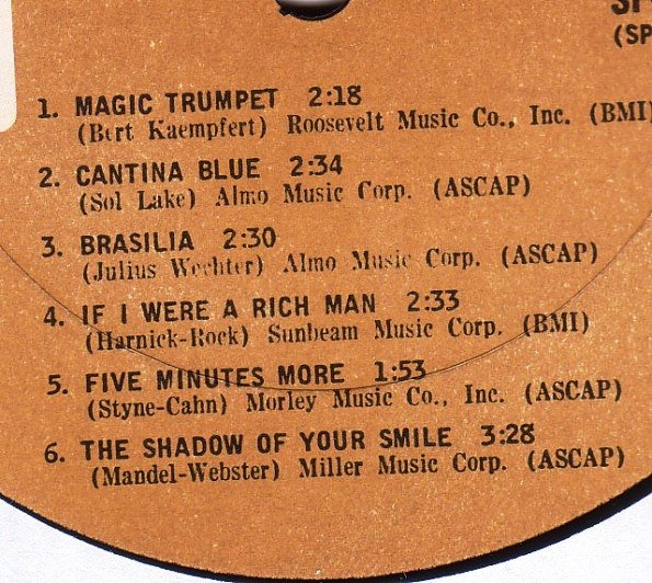 Easy Listening, Herb Alpert & The Tijuana Brass, Latin Jazz, LP | Historia Nuestra