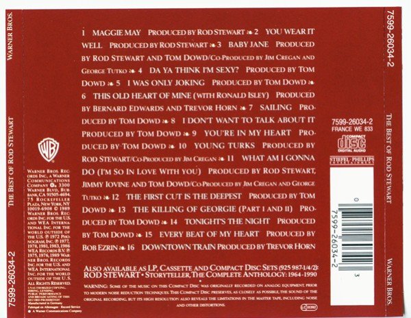 CD, Classic Rock, Pop Rock, Rod Stewart | Historia Nuestra