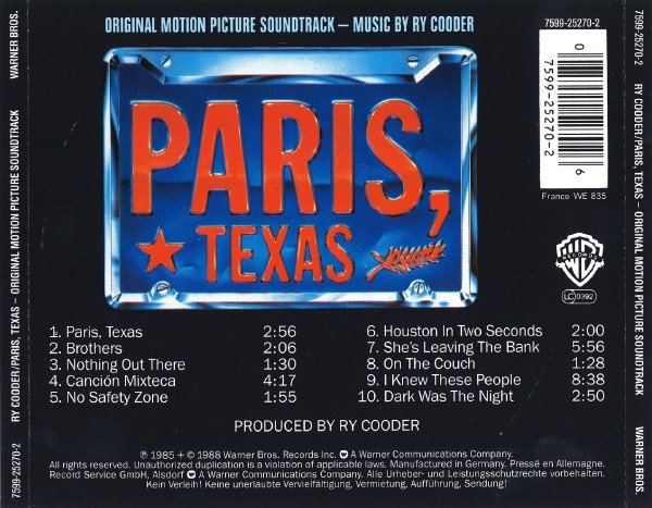 Acoustic, Ambient, CD, Ry Cooder, Soundtrack | Historia Nuestra