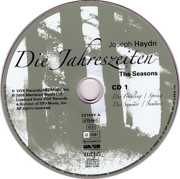 Adalbert Kraus, CD, Classical, Joseph Haydn - Helen Donath, Kurt Widmer, Oratorio, Orchester Der Ludwigsburger Schlossfestspiele, Süddeutscher Madrigalchor*, Wolfgang Gönnenwein | Historia Nuestra