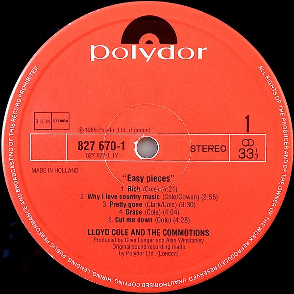 Alternative Rock, Lloyd Cole And The Commotions*, LP, Pop Rock | Historia Nuestra
