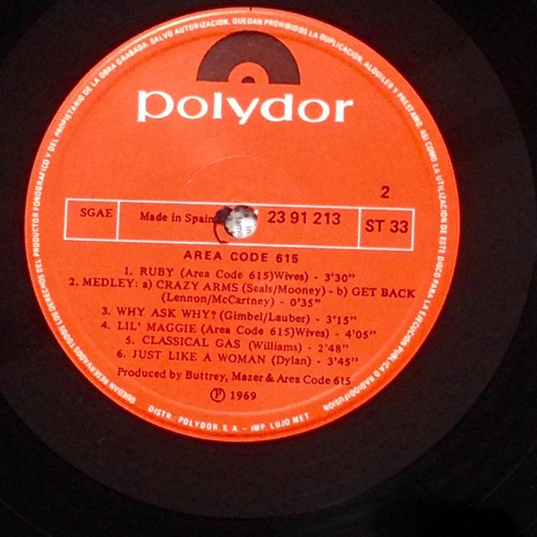 Area Code 615, Classic Rock, Country Rock, Folk Rock, LP | Historia Nuestra