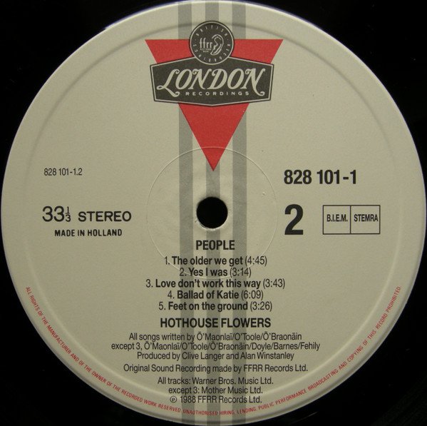 Blues Rock, Hothouse Flowers, LP | Historia Nuestra