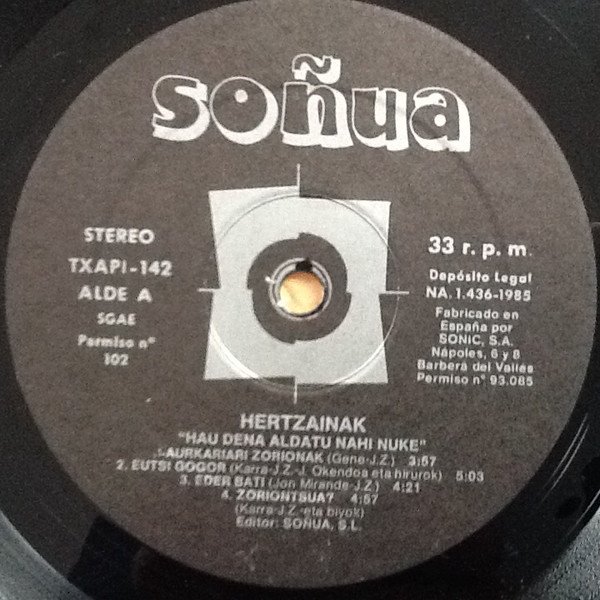 Hertzainak, LP, Punk | Historia Nuestra