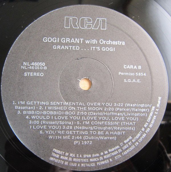 Gogi Grant, LP, Vocal | Historia Nuestra