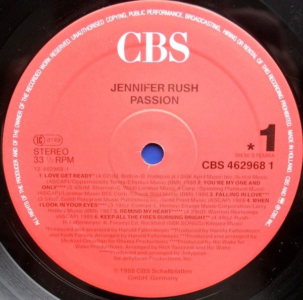 Jennifer Rush, LP, Pop Rock | Historia Nuestra