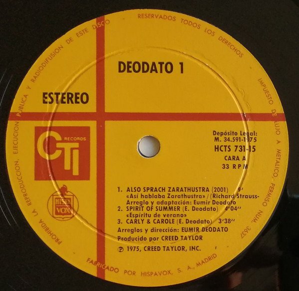Deodato*, Fusion, JazzFunk, LP | Historia Nuestra