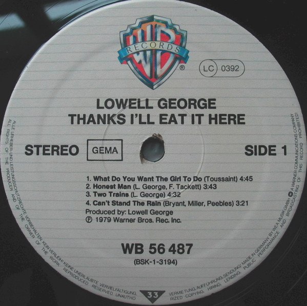 Funk, Lowell George, LP, Rock Roll, Southern Rock | Historia Nuestra