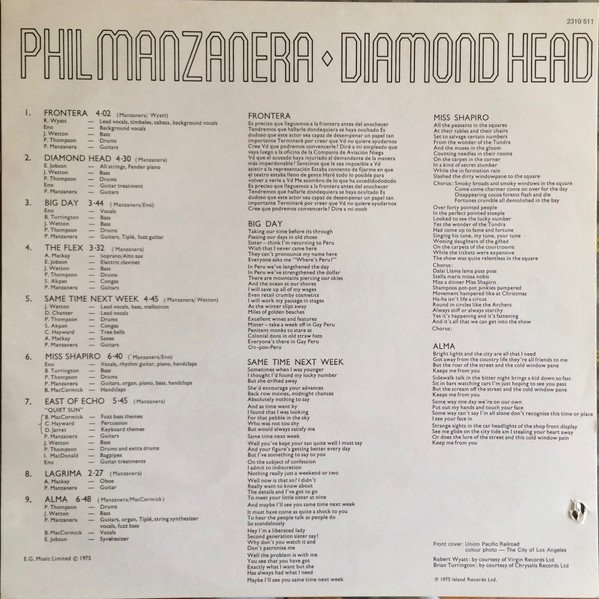 Art Rock, Leftfield, LP, Phil Manzanera, Prog Rock | Historia Nuestra