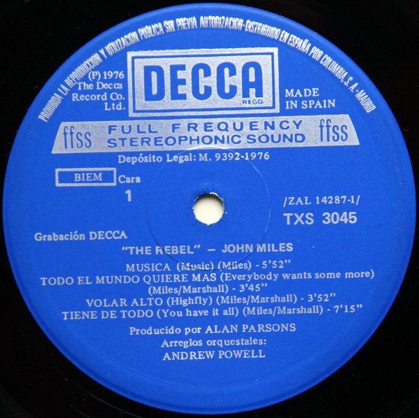 Classic Rock, John Miles, LP, Pop Rock | Historia Nuestra