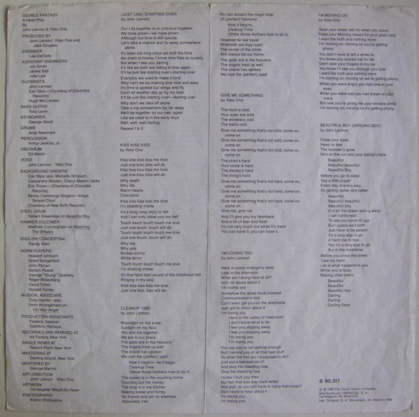 John Lennon & Yoko Ono, LP, Pop Rock | Historia Nuestra