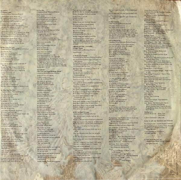 Anderson Bruford Wakeman Howe, LP, Prog Rock, Symphonic Rock | Historia Nuestra