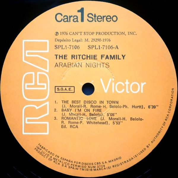 Disco, LP, The Ritchie Family | Historia Nuestra