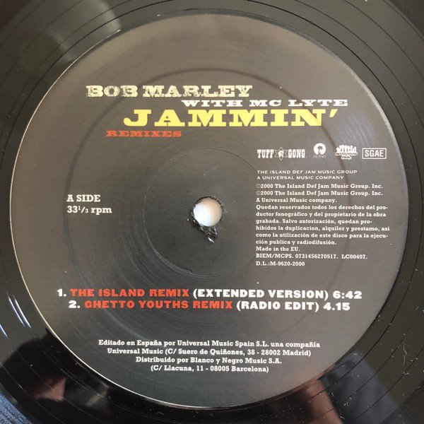 12 inch, Bob Marley With MC Lyte, House, Ragga HipHop | Historia Nuestra