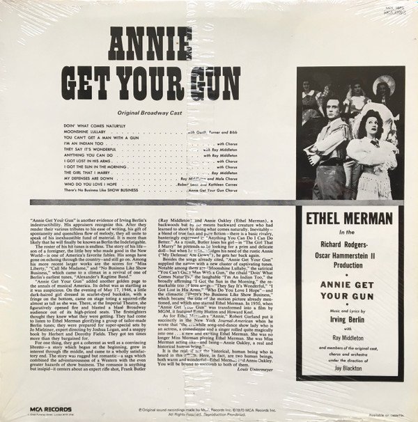 Ethel Merman With Ray Middleton, LP, Musical, Original Broadway Cast* | Historia Nuestra