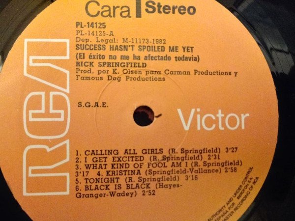 AOR, LP, Pop Rock, Rick Springfield | Historia Nuestra
