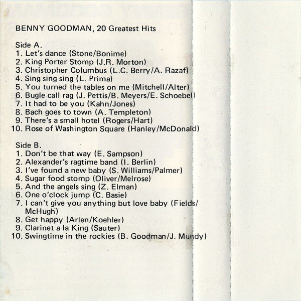 Benny Goodman, Big Band, Swing, Tape | Historia Nuestra