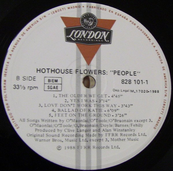 Blues Rock, Hothouse Flowers, LP | Historia Nuestra