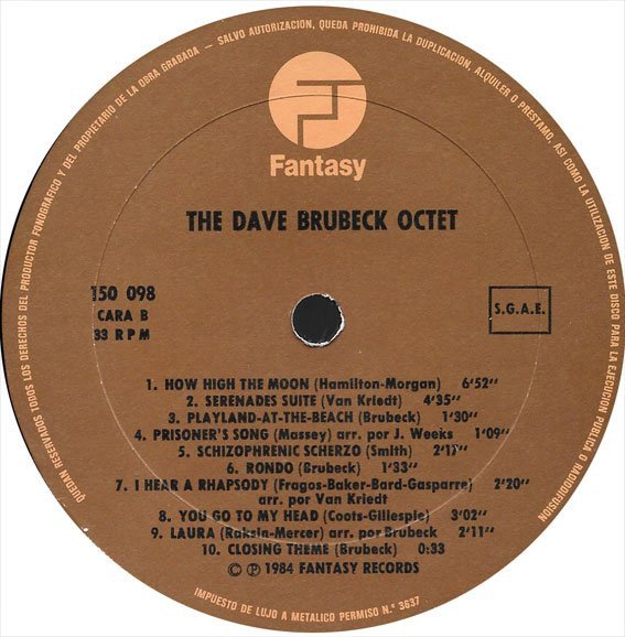 Cool Jazz, Dave Brubeck Octet*, LP | Historia Nuestra