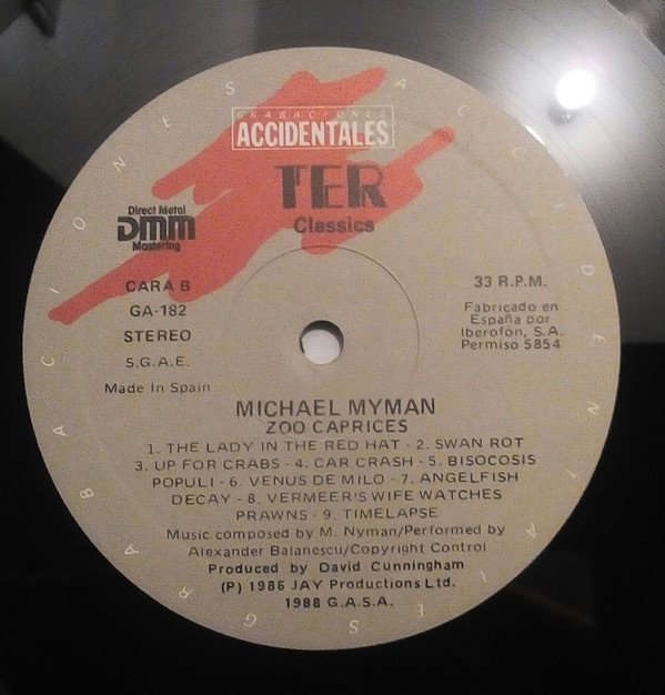 Contemporary, LP, Michael Nyman, Soundtrack | Historia Nuestra