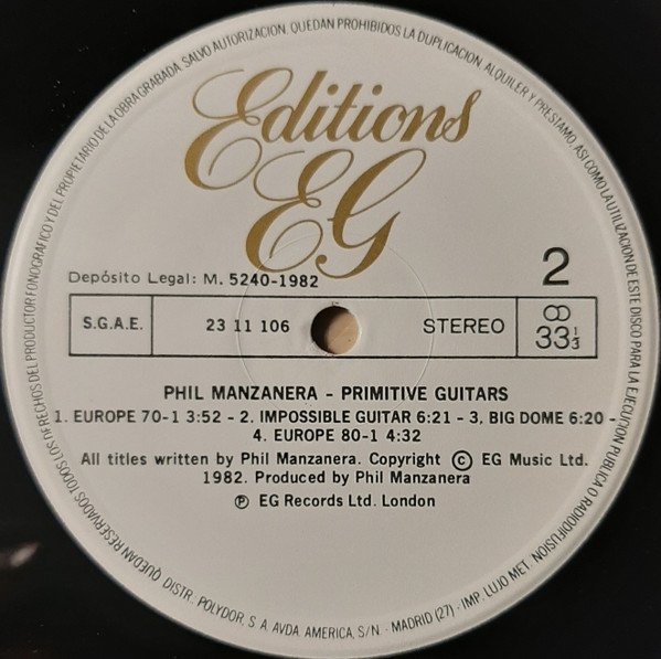Art Rock, Experimental, LP, Phil Manzanera | Historia Nuestra