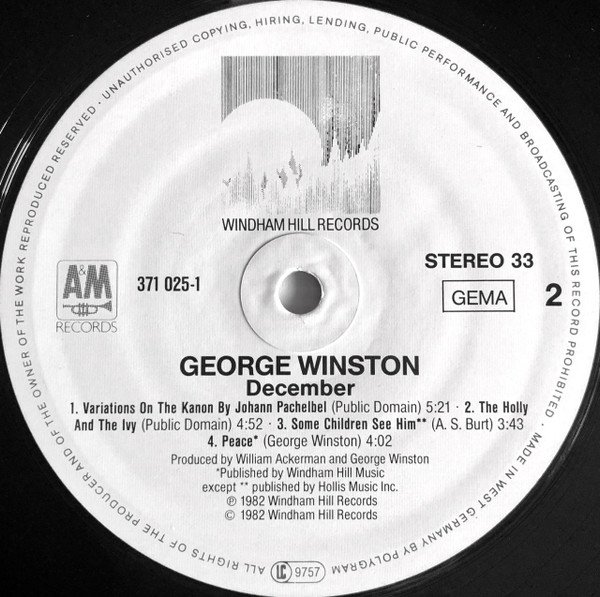 Contemporary, George Winston, Holiday, LP | Historia Nuestra