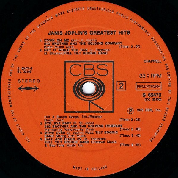 Blues Rock, Janis Joplin, LP | Historia Nuestra