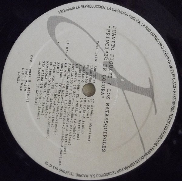 Juanito Piquete Y Los Mataesquiroles, LP, Punk | Historia Nuestra