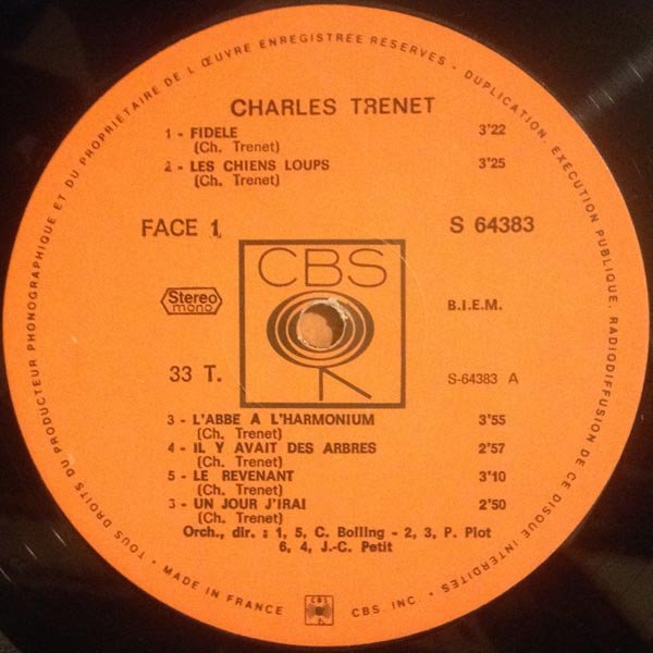 Chanson, Charles Trenet, LP | Historia Nuestra