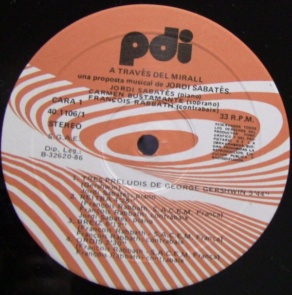 Contemporary, Jordi Sabates / Carmen Bustamante / François Rabbath, LP, NeoClassical | Historia Nuestra
