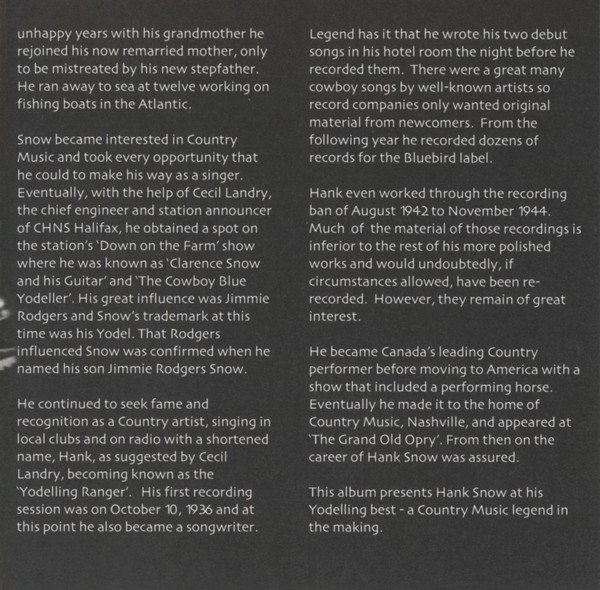 CD, Country, Hank Snow | Historia Nuestra