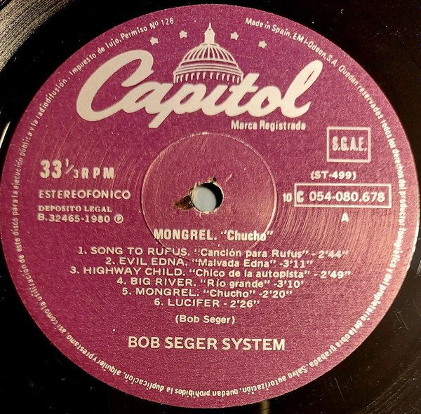 Blues Rock, Bob Seger System, LP | Historia Nuestra