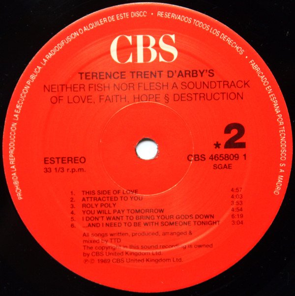 Contemporary RB, Downtempo, Electric Blues, Funk, LP, Terence Trent D'Arby | Historia Nuestra