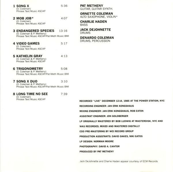 CD, Free Jazz, Pat Metheny / Ornette Coleman | Historia Nuestra