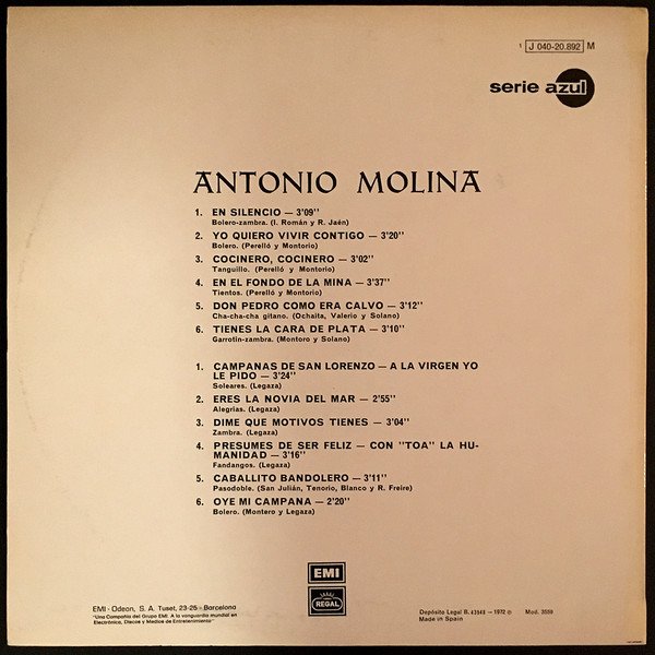 Antonio Molina, Flamenco, LP | Historia Nuestra