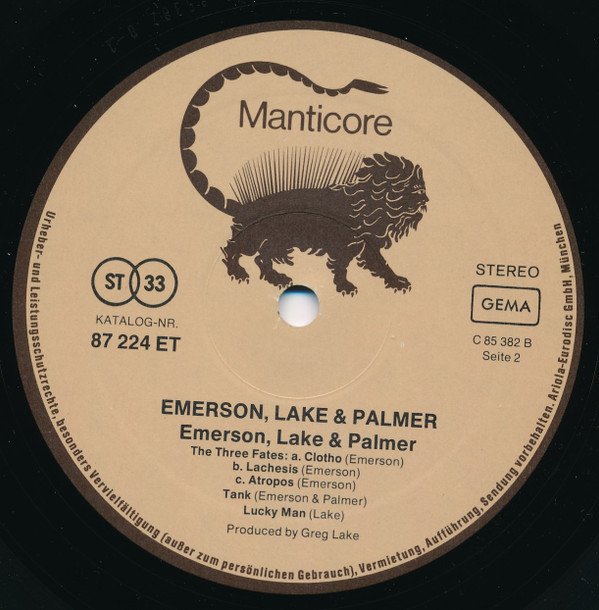 Emerson Lake & Palmer*, LP, Prog Rock | Historia Nuestra