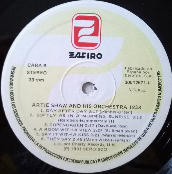 Artie Shaw And His Orchestra, Big Band, LP, Swing | Historia Nuestra